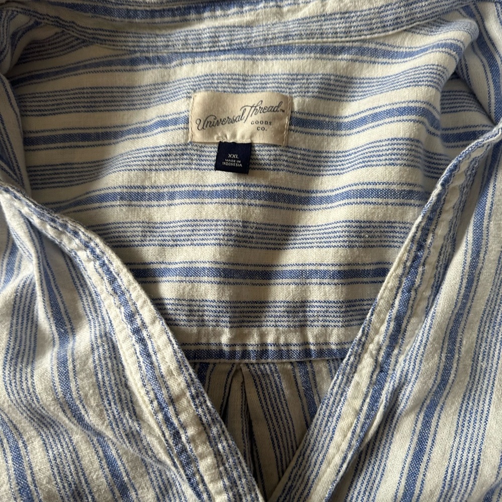 Universal Thread Blue and Cream Striped Top